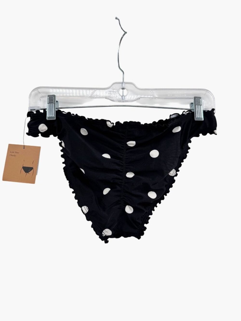 NEW Shade & Shore Polka Dot High Leg Cheeky Coverage Ruffle Edge Bikini Bottom - Picture 4 of 8